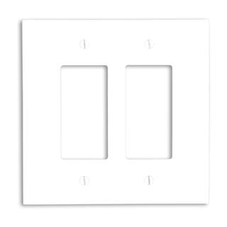 Leviton White 2-Gang DecoratorRocker Wall Plate (1-Pack) 001-88602-000