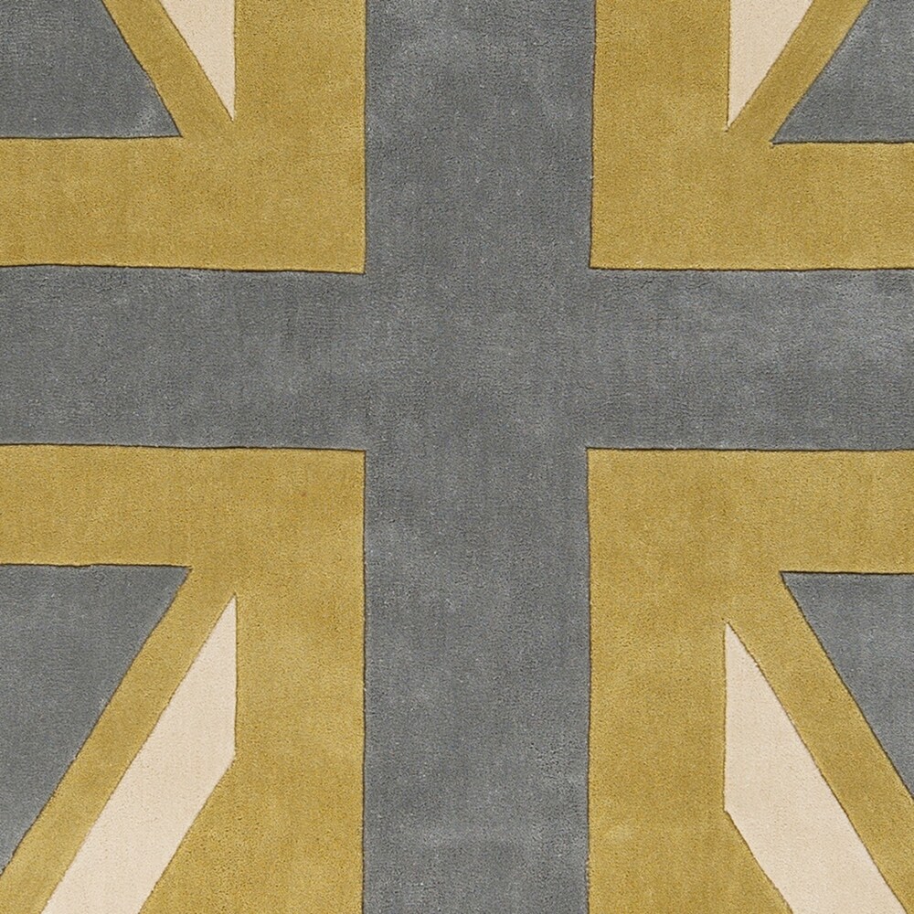 Hand tufted Union Jack Novelty Contemporary Area Rug