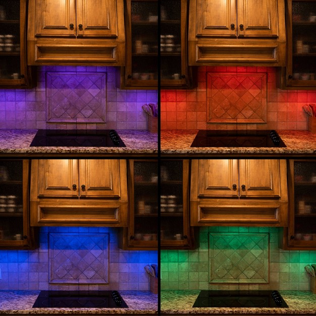 2pk Indoor Color Changing Led Cabinet Lights Bar With Remote White