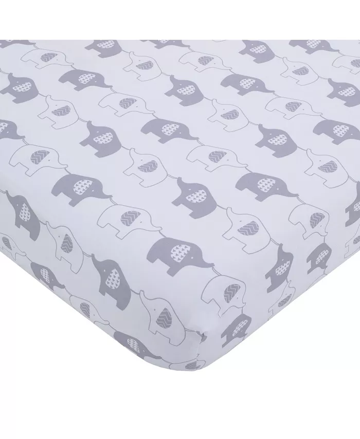 NoJo Elephant Stroll Fitted Crib Sheet