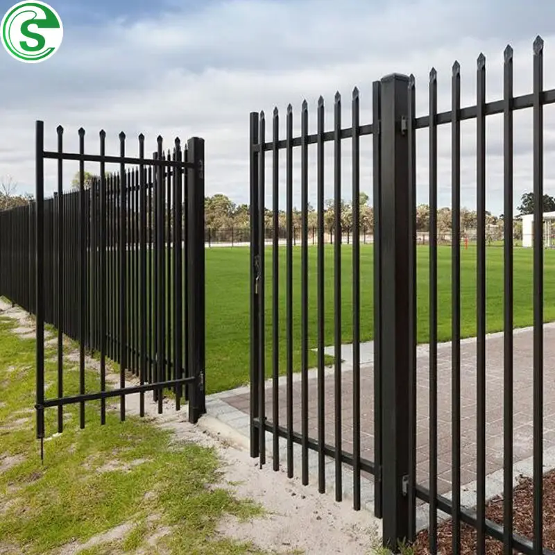 Killer Quality Garden Fence Black Customized Fence Panel Garden Supplies Wholesale Price Tubular Steel Fence