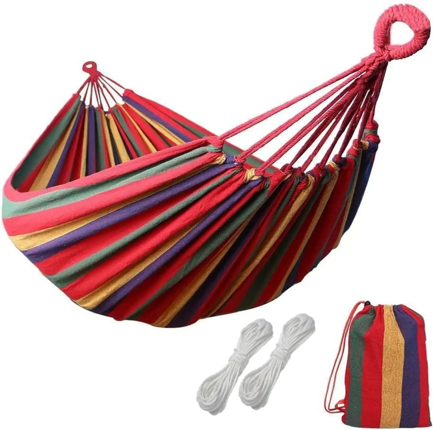 Garden Portable Lightweight Comfortable Cotton Fabric Canvas Baby Hammock For Camping