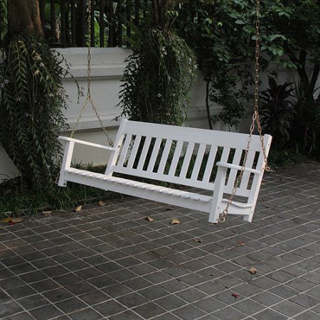 Better Homes & Gardens Delahey Outdoor White Porch Swing