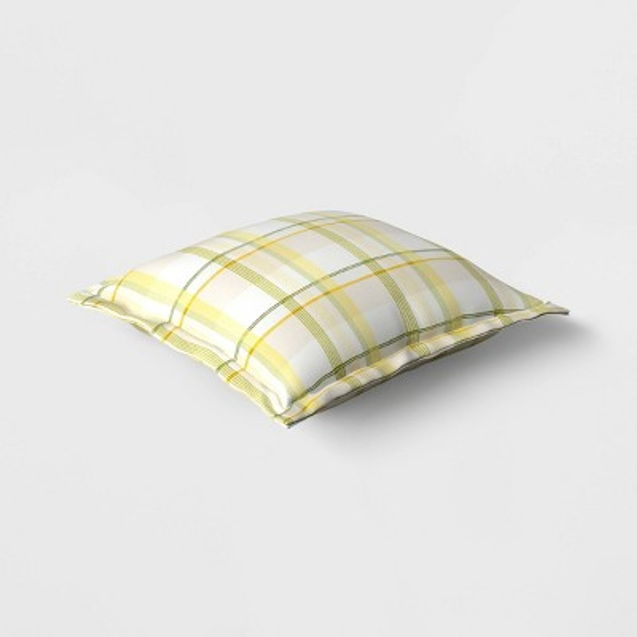 DuraSeason Fabric™ Outdoor Deep Seat Pillow Back Cushion Linen/Yellow Plaid - Threshold™