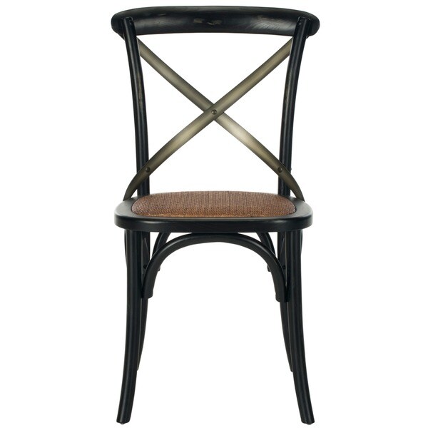 SAFAVIEH Eleanor X-Back Black Dining Chair (Set of 2)