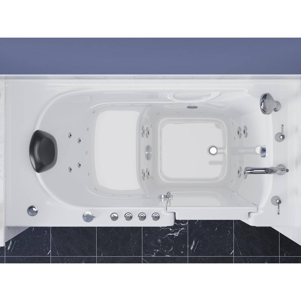 Universal Tubs HD Series 60 in. Right Drain Quick Fill Walk-In Whirlpool and Air Bath Tub with Powered Fast Drain in White HD3060WIRWD