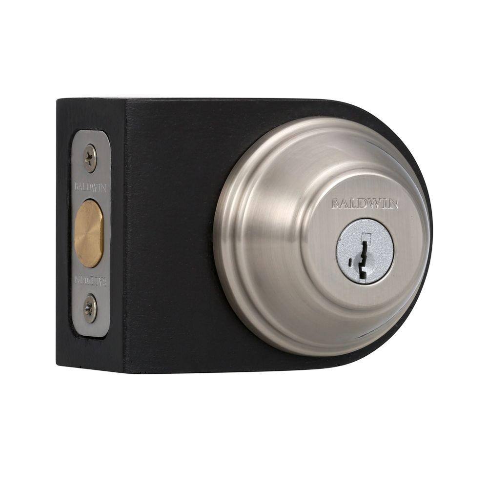 Baldwin Prestige Satin Nickel Single Cylinder Round Deadbolt Featuring SmartKey Security 380 RDB 15 SMT CP RCAL