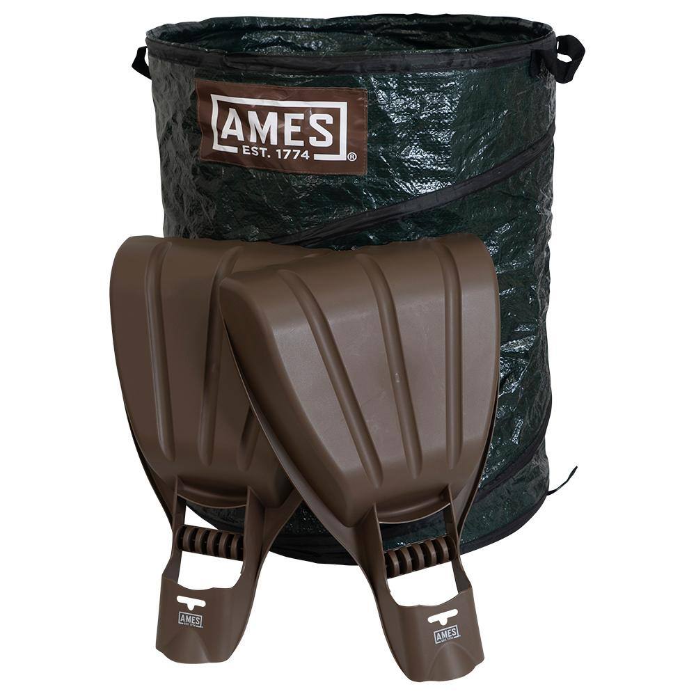 Ames Leaf Collecting Tool Set with Garden Claws and Collapsible Garden Waste Bag for Leaves Mulch and Other Debris 20212223