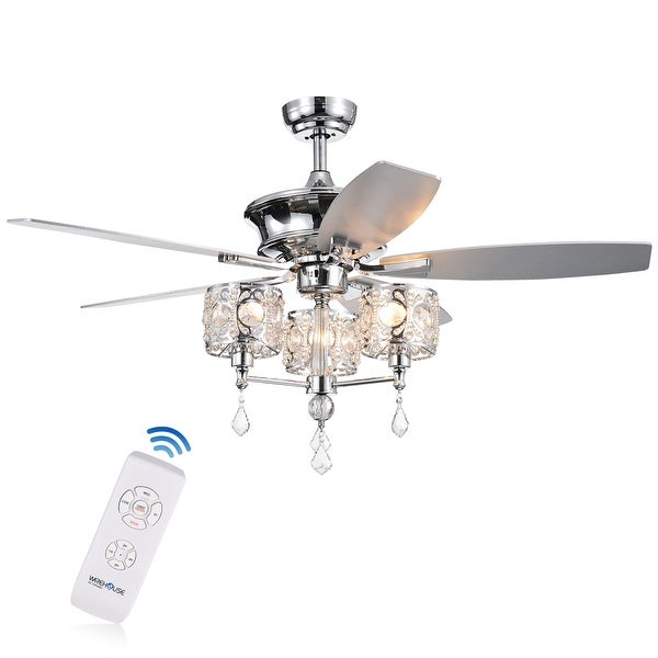 Miramis 52-inch Chrome Ceiling Fan with Crystal Chalice Chandelier Shopping - The Best Deals on Ceiling Fans | 29108535