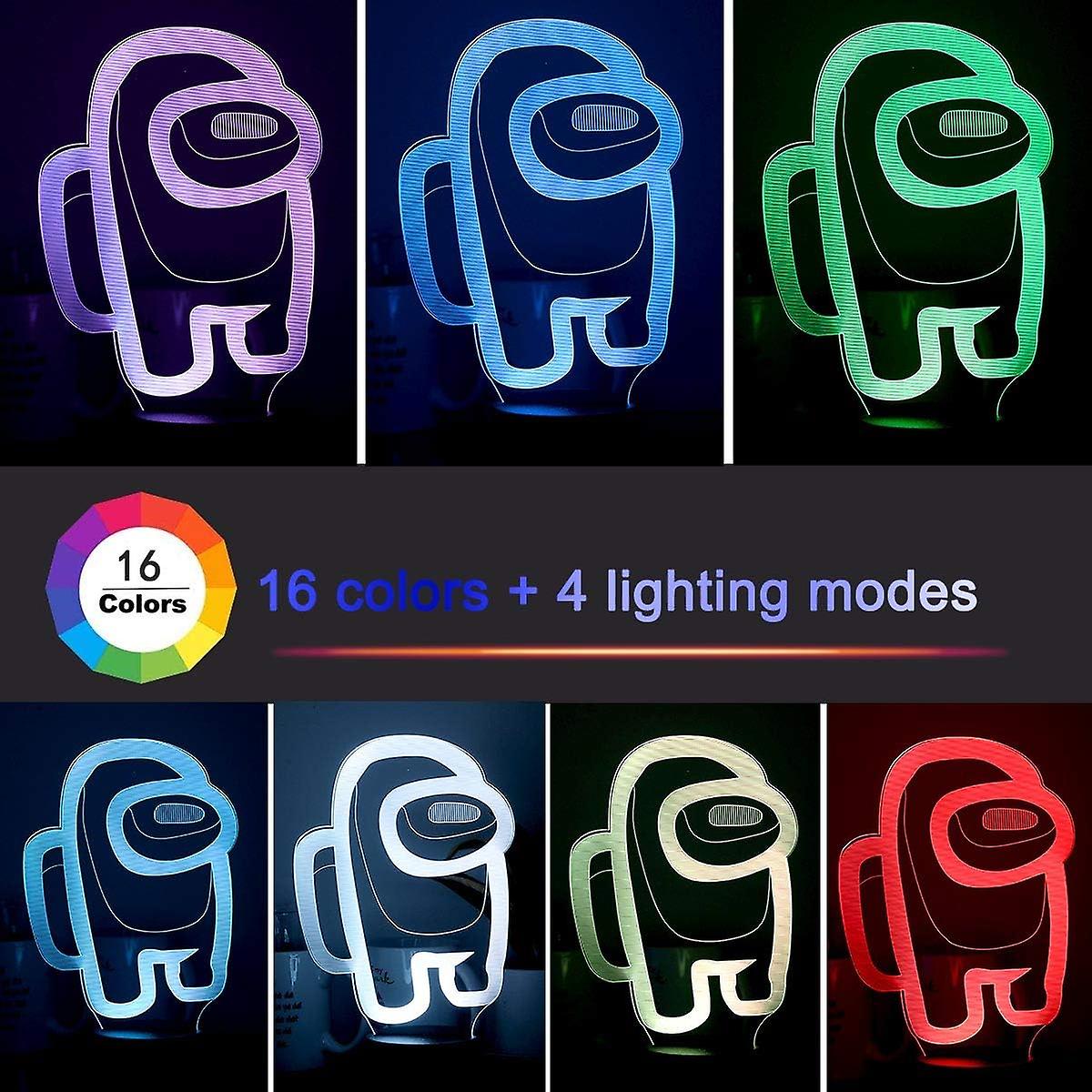 16 Colors 3d Night Lights With Remote Control And Smart Touch， Atmosphere Bedside Table Lamp For Kids Birthday Gifts Bedroom Decorataion Game Lovers