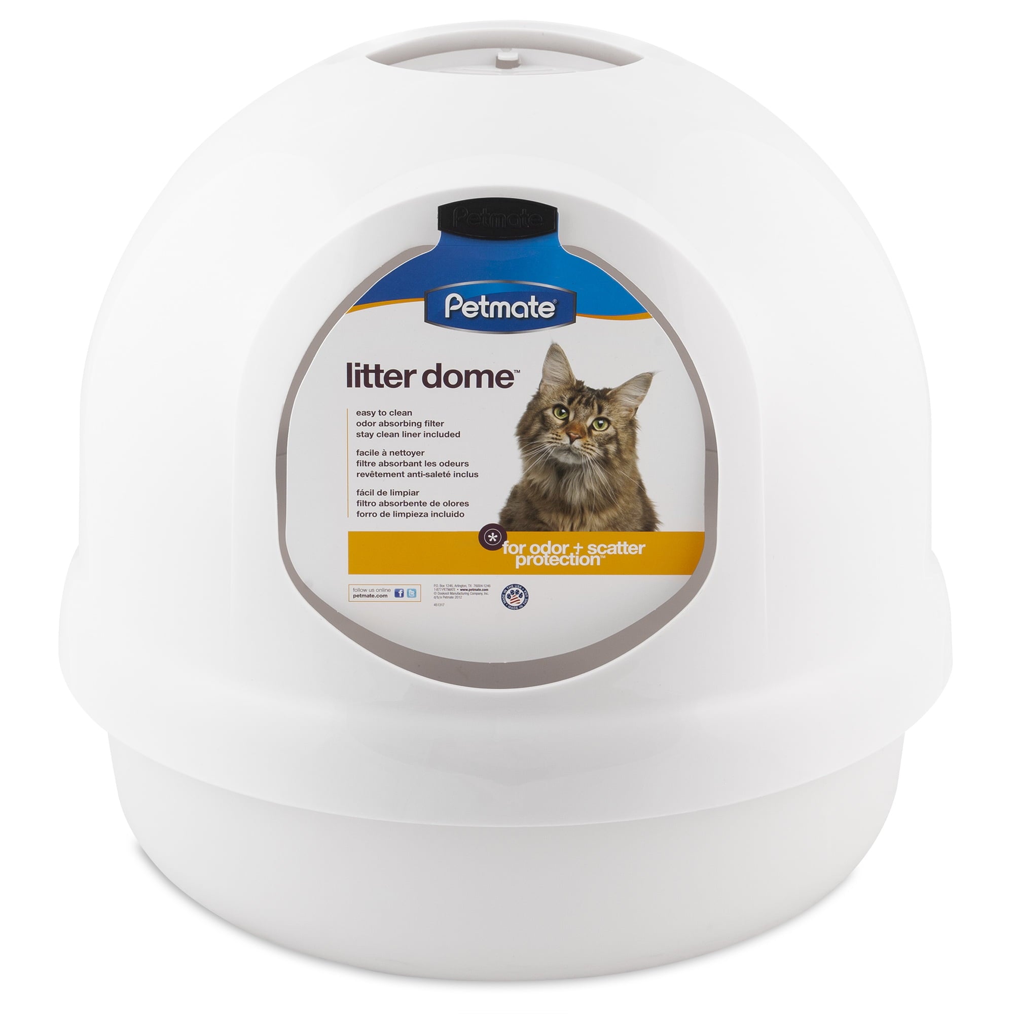 Petmate Booda Dome Cat Litter Pan， White