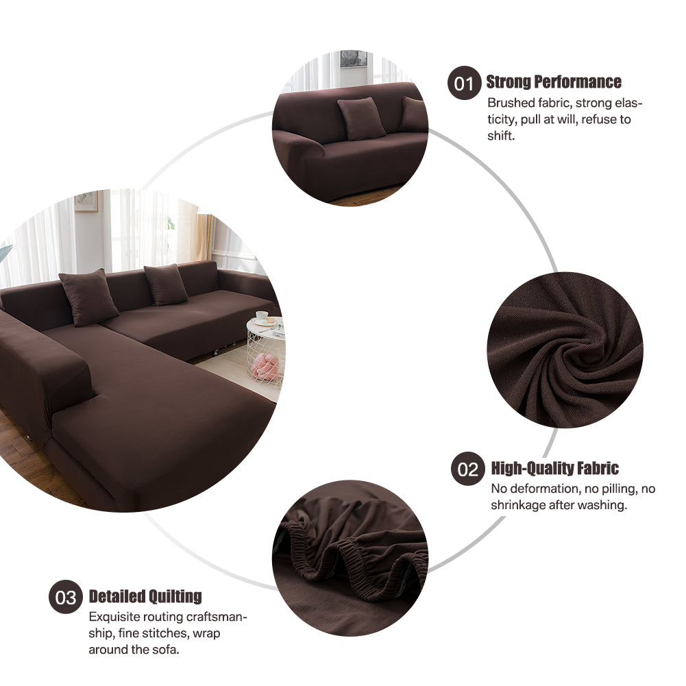 Stretch Sofa Covers,1/2/3/4 SeatsSolid Color Chair Loveseat Couch Slipcovers Protector