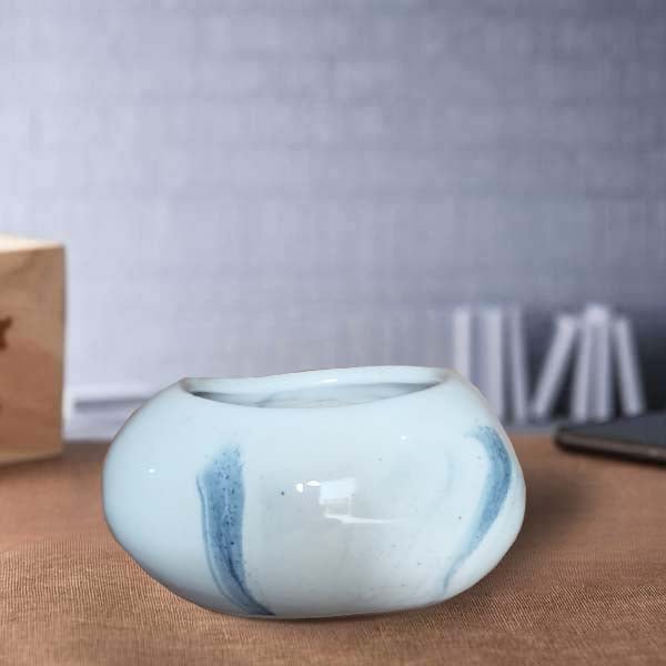 4 inch (10 cm) Stone Shape Round Cylindrical Ceramic Pot