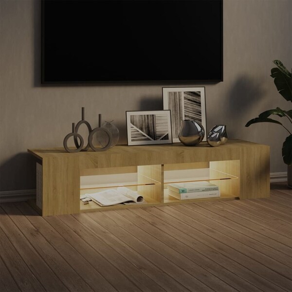 TV Cabinet with LED Lights Sonoma Oak 53.1