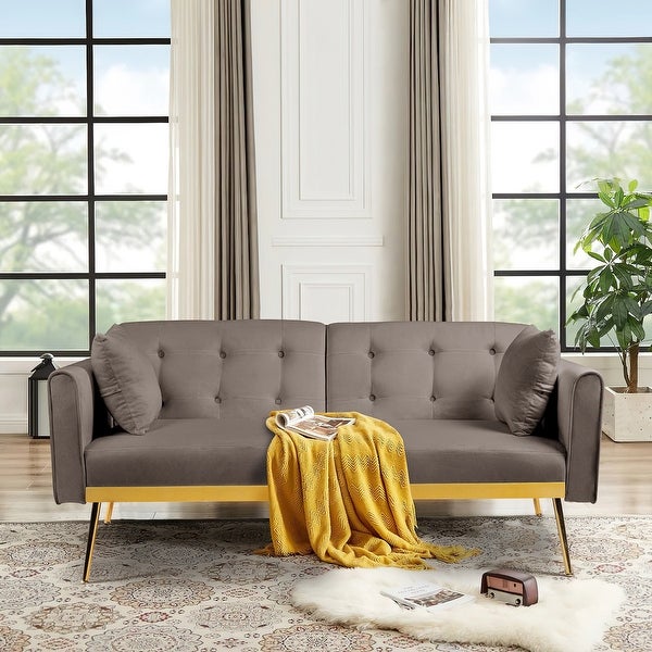 Wide Modern Industrial Design Velvet Upholstered Recline Sofa Bed