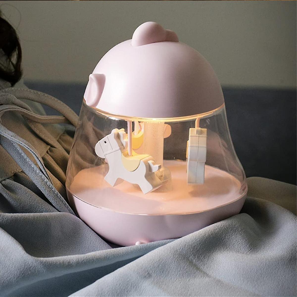 Carousel Music Box Night Light For Kids， Cute Baby Toddler Nursery Bedroom Decor Lamp， Usb Rechargeable and Dimmable and Portable and Timer，christmas Gifts