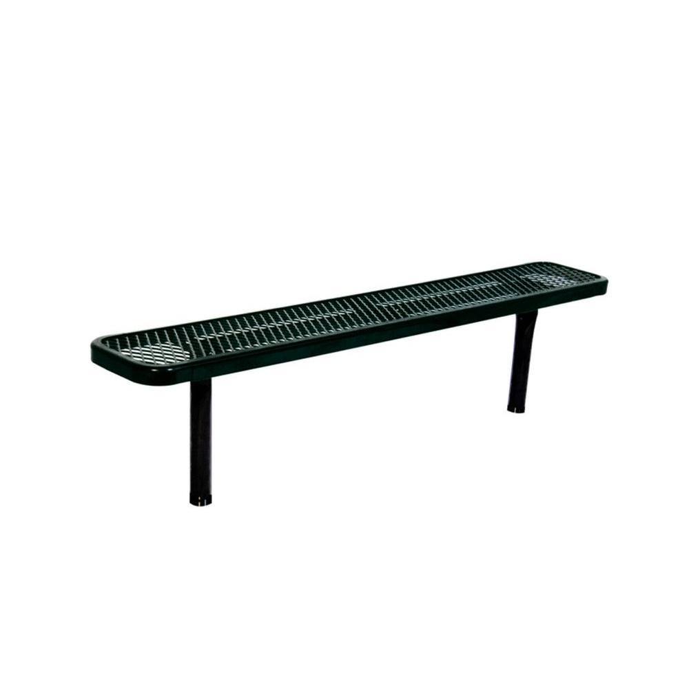 Ultra Play 6 ft. Diamond Black Commercial Park Bench without Back Surface Mount PBK942S-V6BK