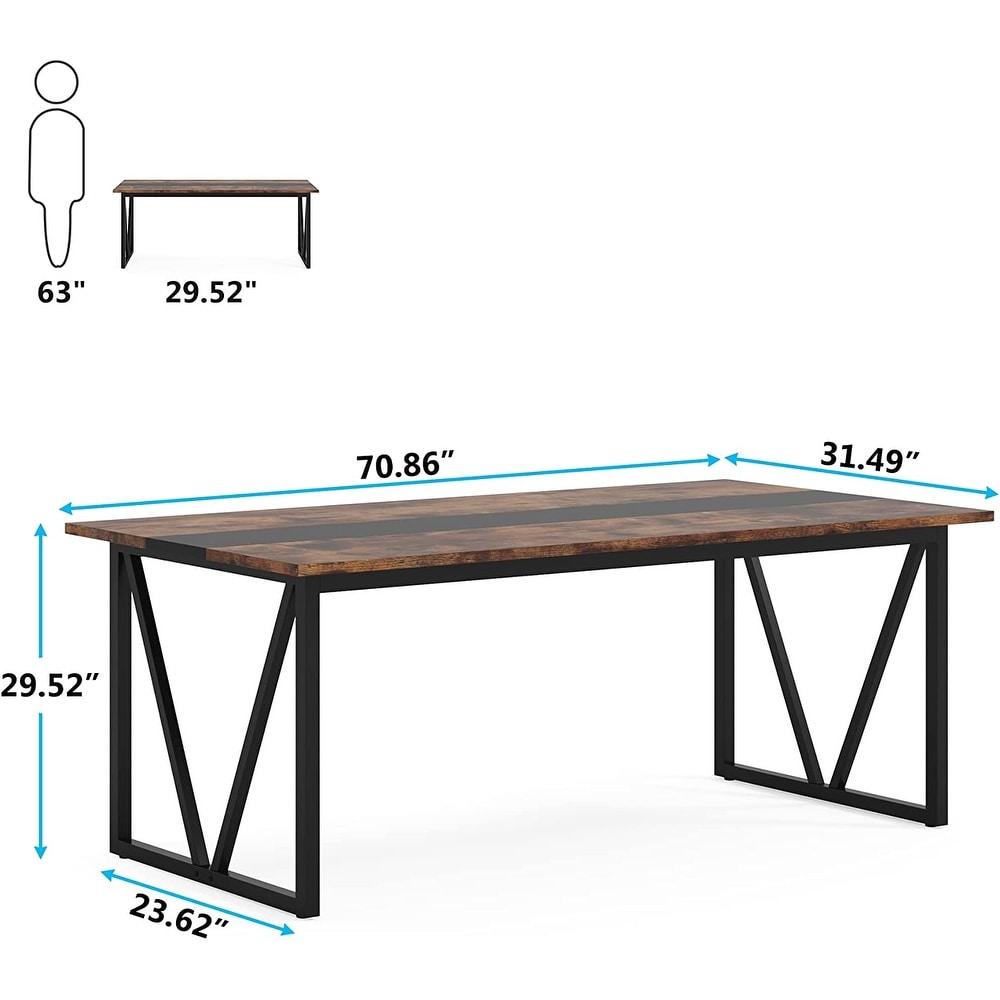 70.8 inch Dining Table for 6 8 People  Industrial Kitchen Dining Room Table for Living Room  Rustic Brown