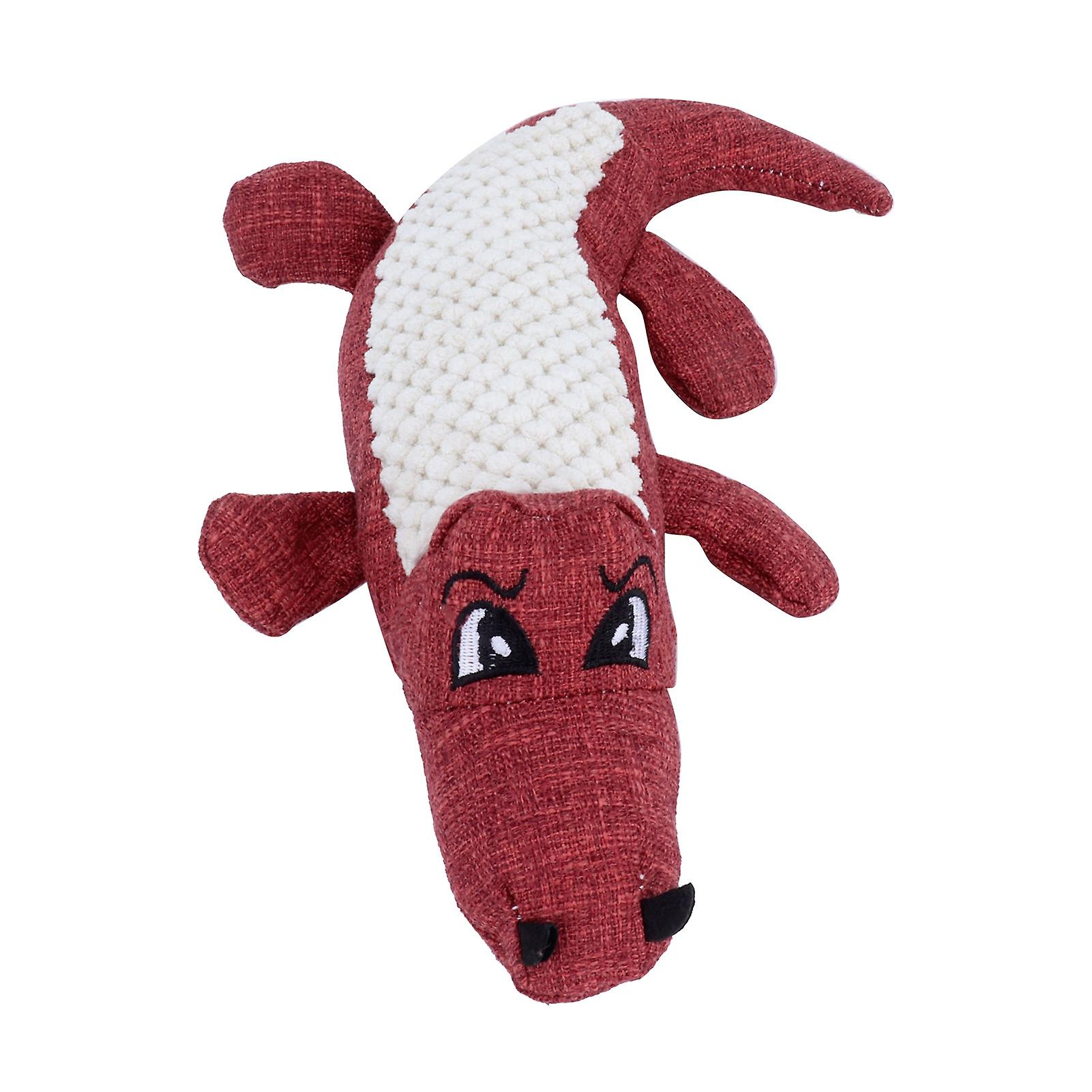 Dog Toys Simulation Crocodile Shape Plush Stuffed Bite Resistant Molar Pet Dog Vocal Toysred