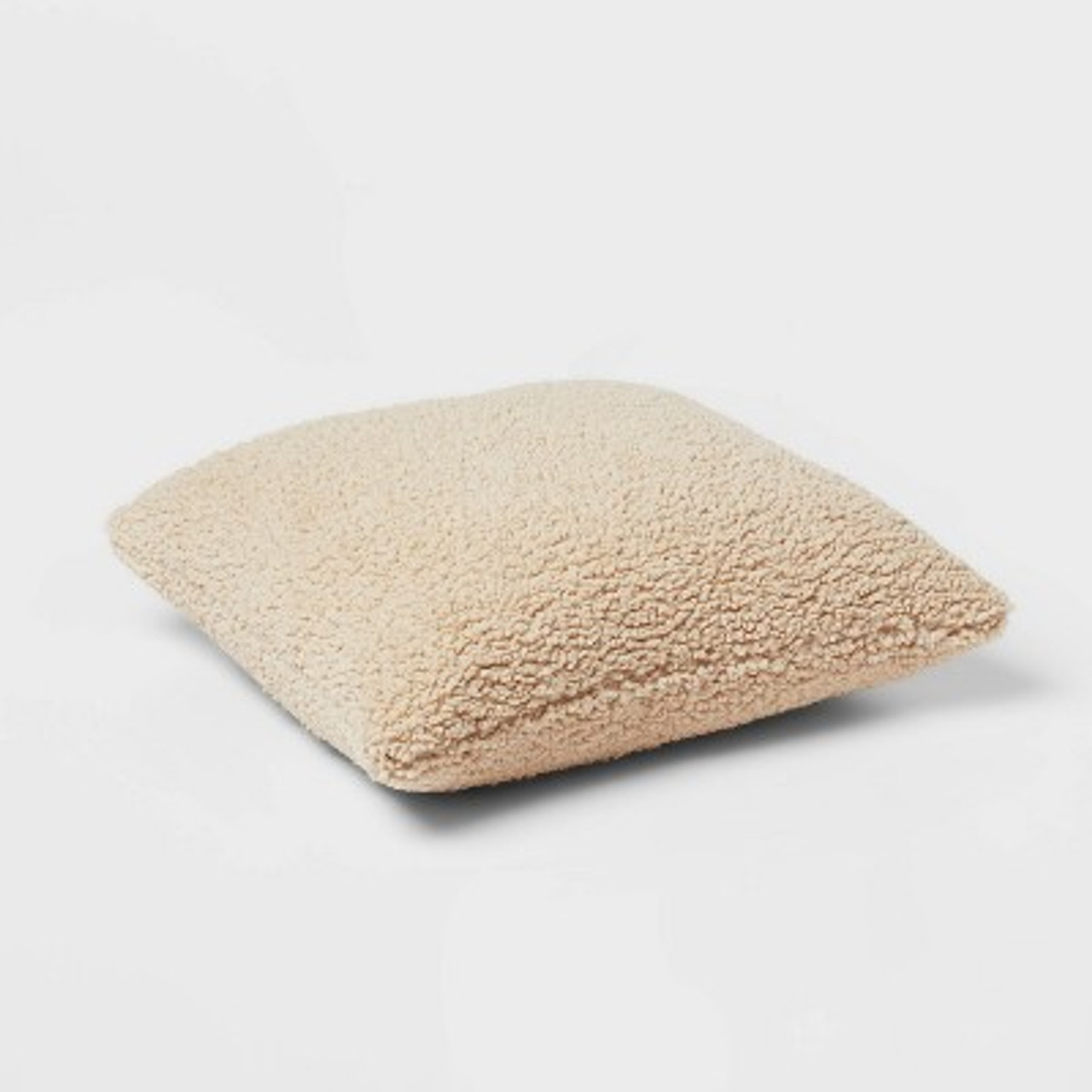 Euro Traditional Cozy Faux Shearling Fur Decorative Throw Pillow Natural - Threshold™