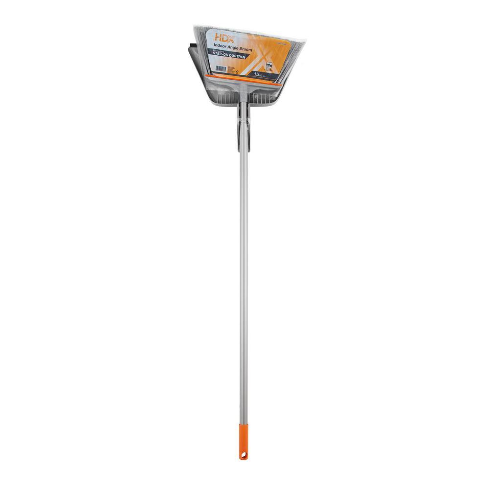 HDX 15 in. Angle Broom and Step-On Dustpan Set 2132