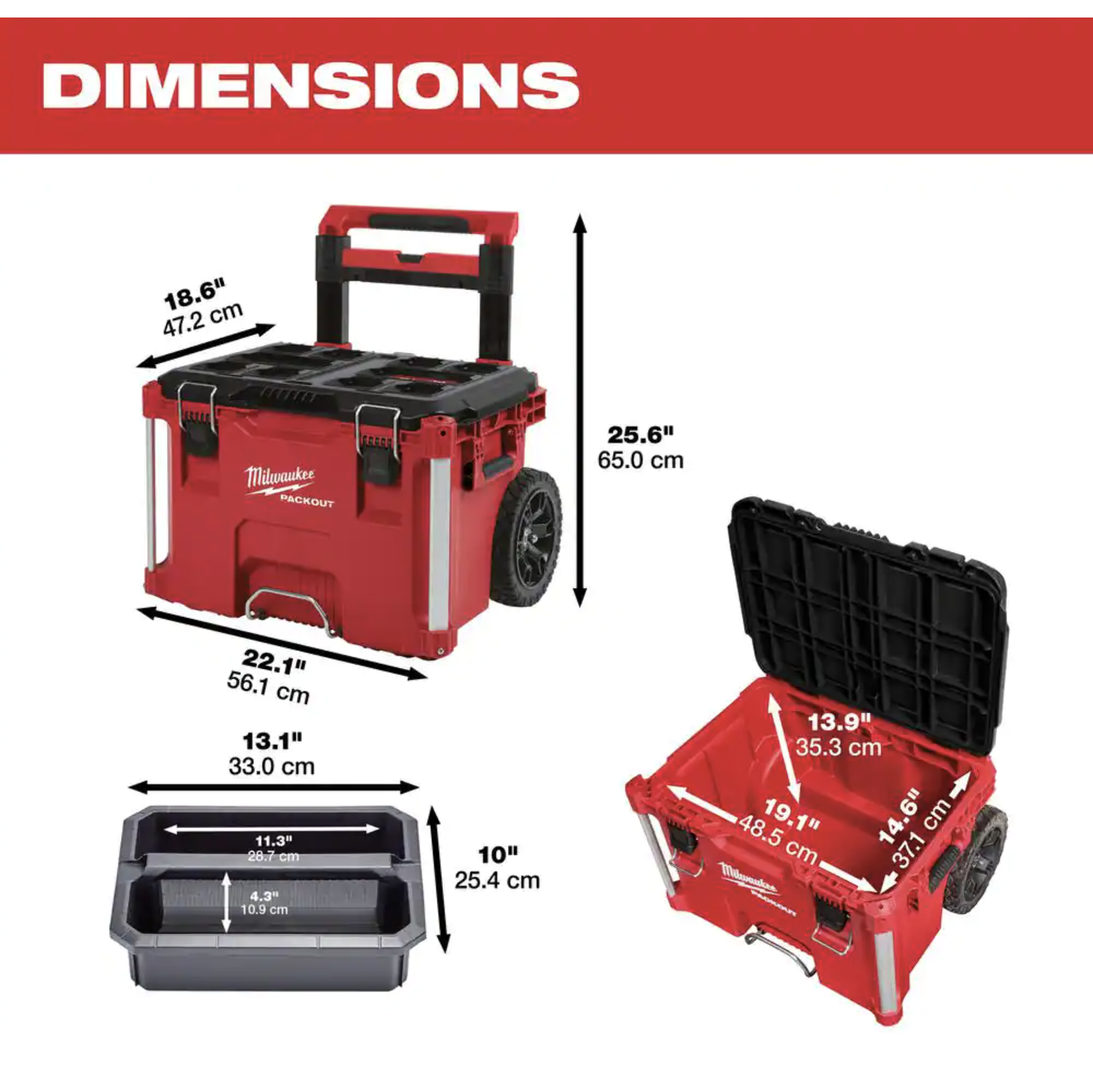 Milwaukee PACKOUT 22 in. Rolling Tool Box and 22 in. Large Tool Box (48-22-8426-8425)