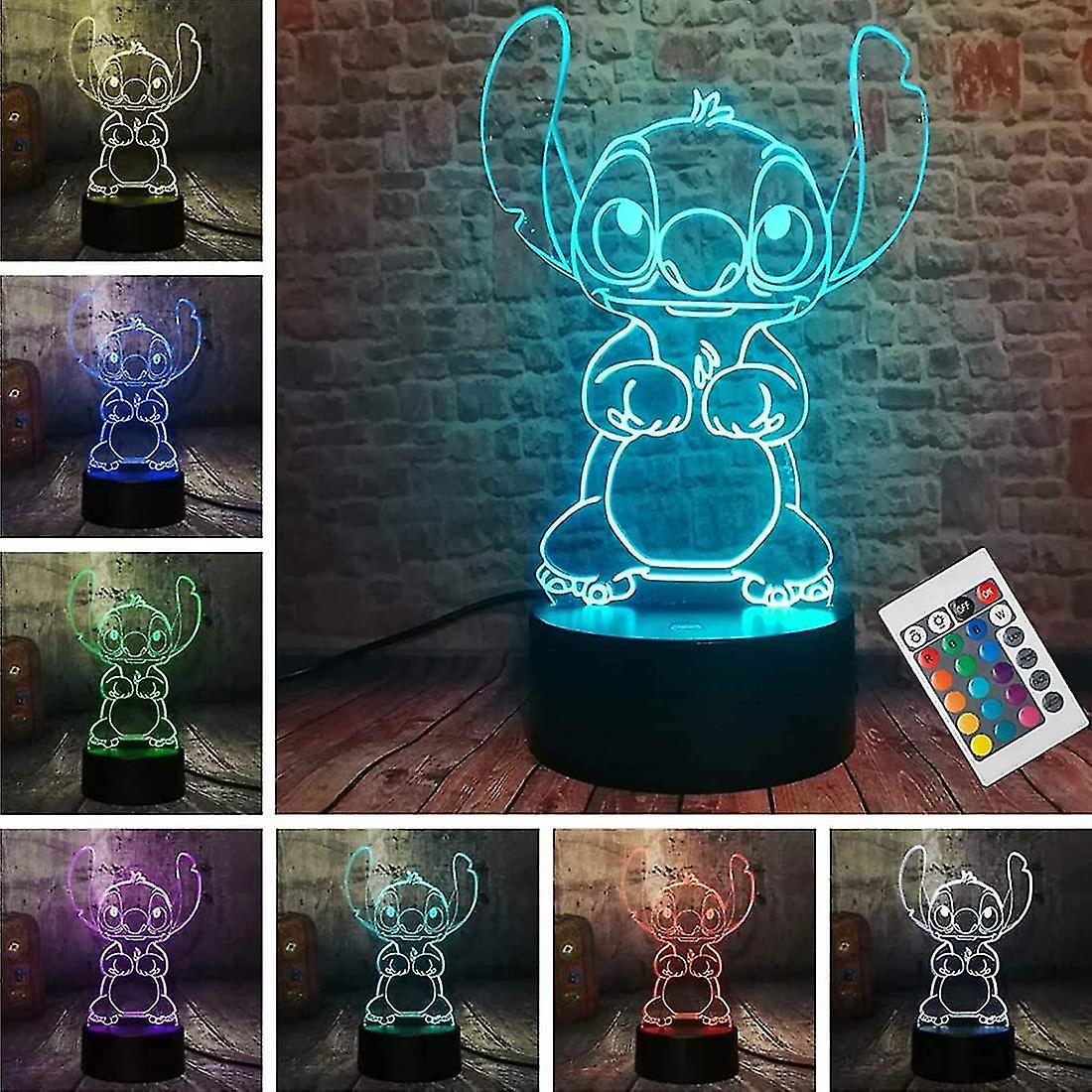 Attoe Stitch Night Light， Lilo And Stitch 3d Led Stitch Toys Intelligent Remote Control Stitch Lamp 16 Color Stitch Light For Christmas Stitch Gifts