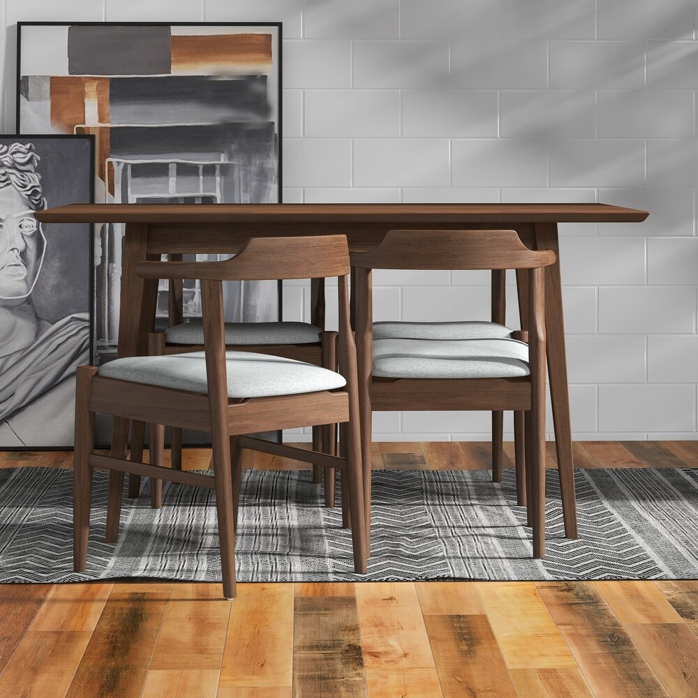 Sten Modern Solid Wood Dining Table and Chair Set 5 Piece Dining Room Furniture Set