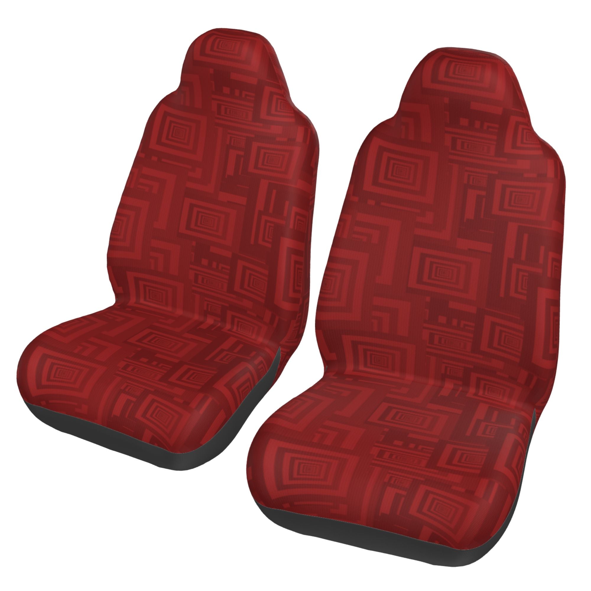 ZICANCN Car Seat Covers Front Seats Only，Maroon Abstract Geometry Automotive Seat Covers Protectors for Cars Trucks Suv 2 Pack