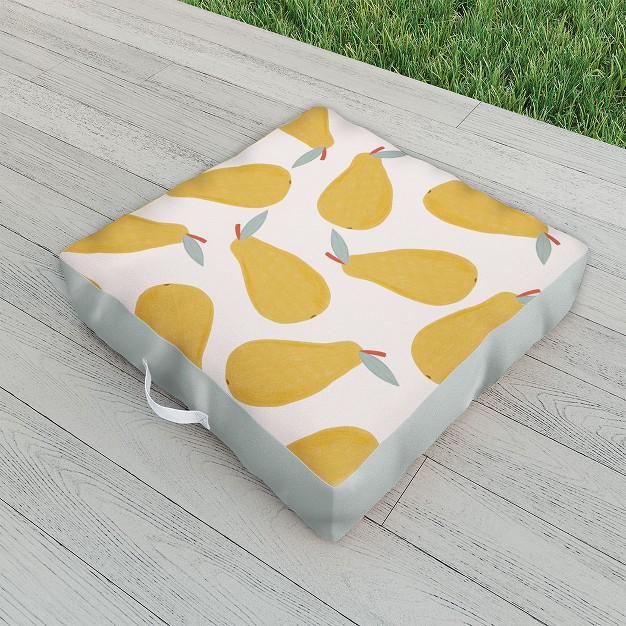 Hello Twiggs Yellow Pear Outdoor Floor Cushion Deny Designs