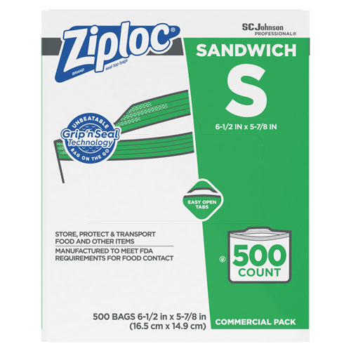 SC Johnson Ziplocandreg; Resealable Sandwich Bags | 1.2 mil， 6.5