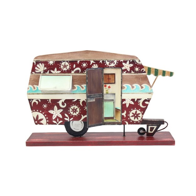 Wood Holiday Camper Figure Coastal Beach House Decor Decoration