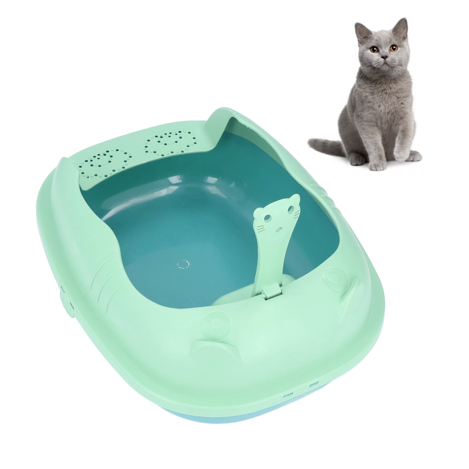 Cat Toilet， Semi Enclosed Litter Box Sturdy Practical  For Dogs For Small Pets For Cats Forest Green S，Dark Blue S，Raspberry Pink S