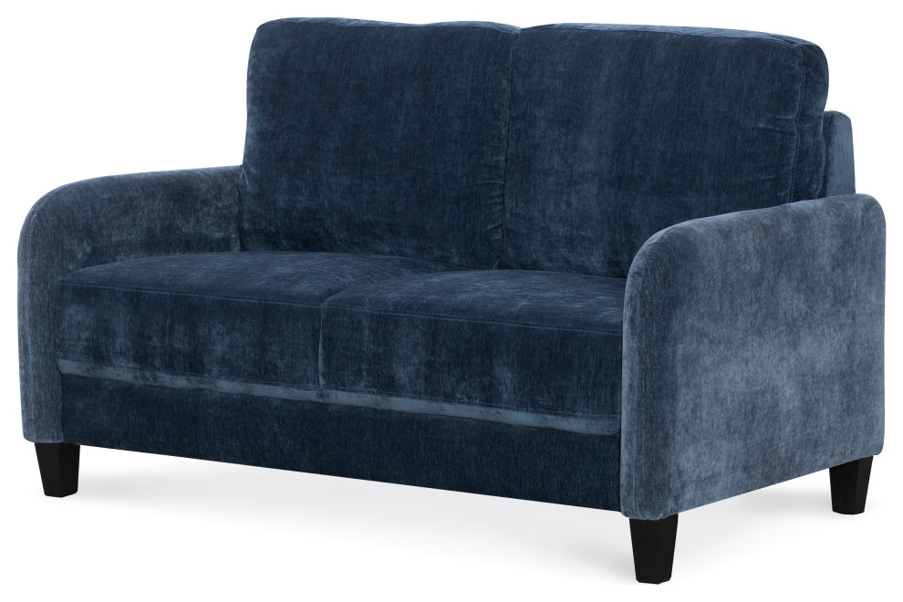 Everly Blue Velvet Loveseat   Transitional   Loveseats   by Legacy Classic  Houzz