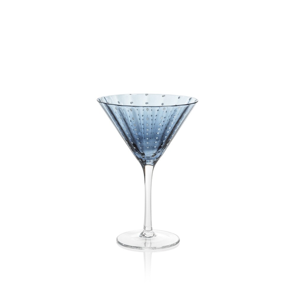 Pescara White Dot Martini Glasses  Set of 4