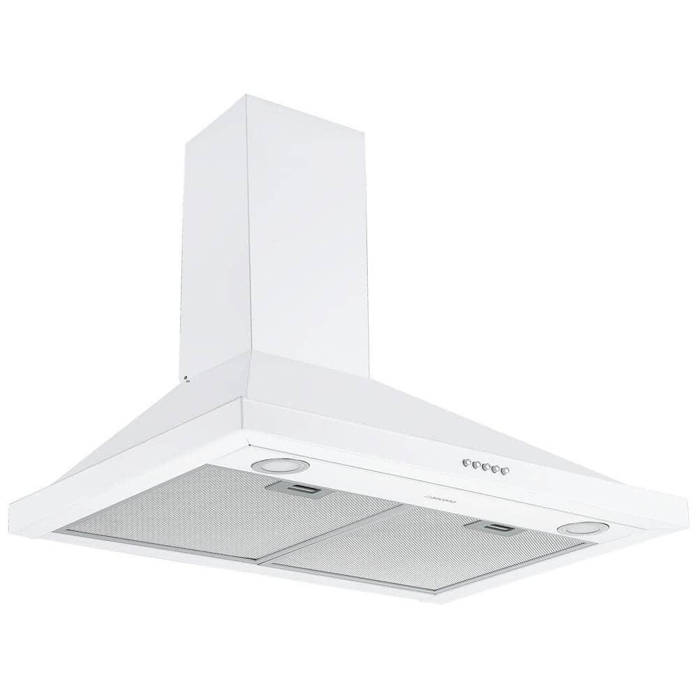 Ancona 30 in 280 CFM Convertible Wall Mount Pyramid Range Hood with LED Lights in White