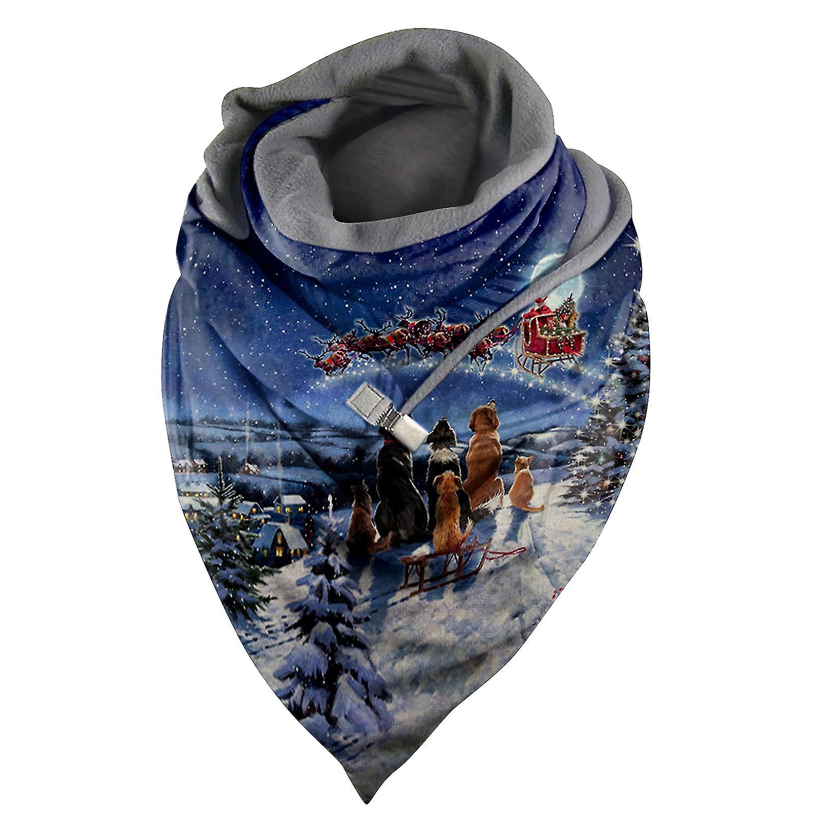 Women Christmas Printing Scarf Fashion Multi-purpose Shawl Scarf