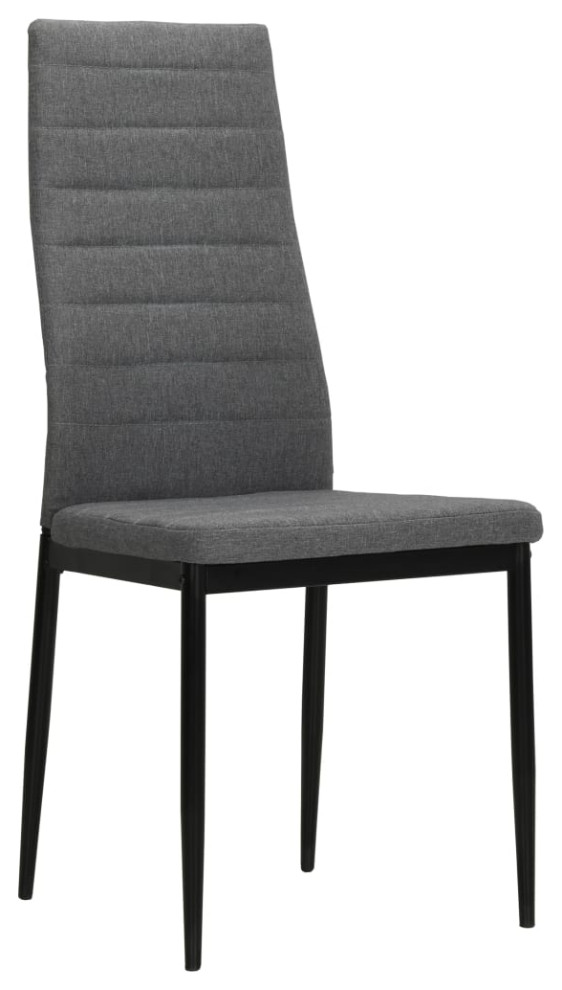 vidaXL Dining Chairs 4 Pcs Dining Side Chair with Metal Frame Light Gray Fabric   Midcentury   Dining Chairs   by vidaXL LLC  Houzz