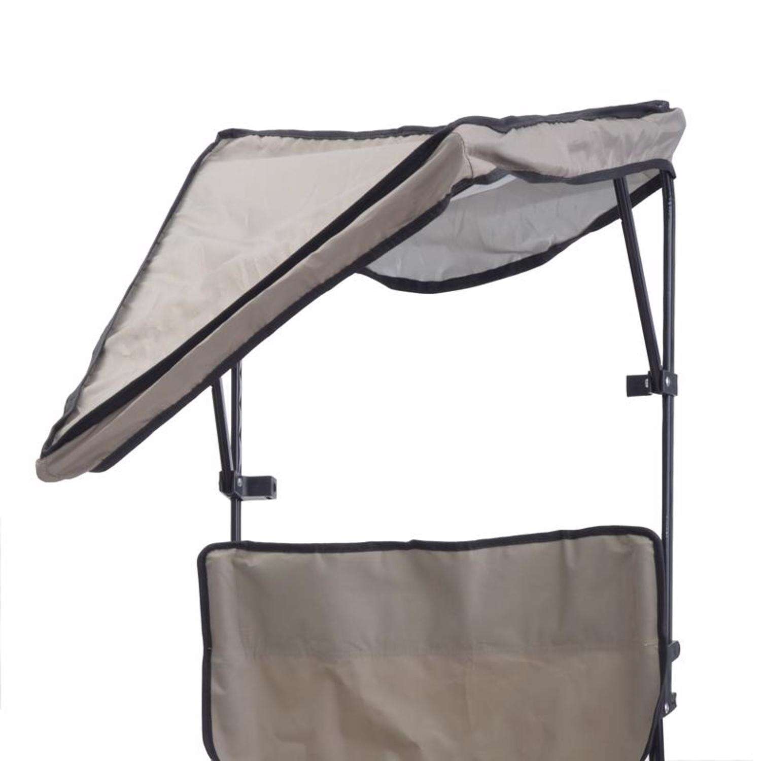 QuikShade Taupe Canopy Folding Quad Chair