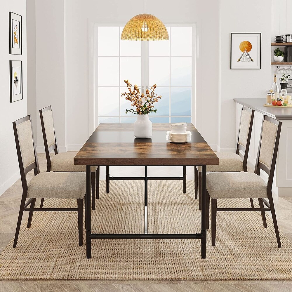 70.8 inch Large Dining Table for 6 8 People  Industrial Kitchen Dining Room Table  Rectangle Dinner Table for Living Room  Brown