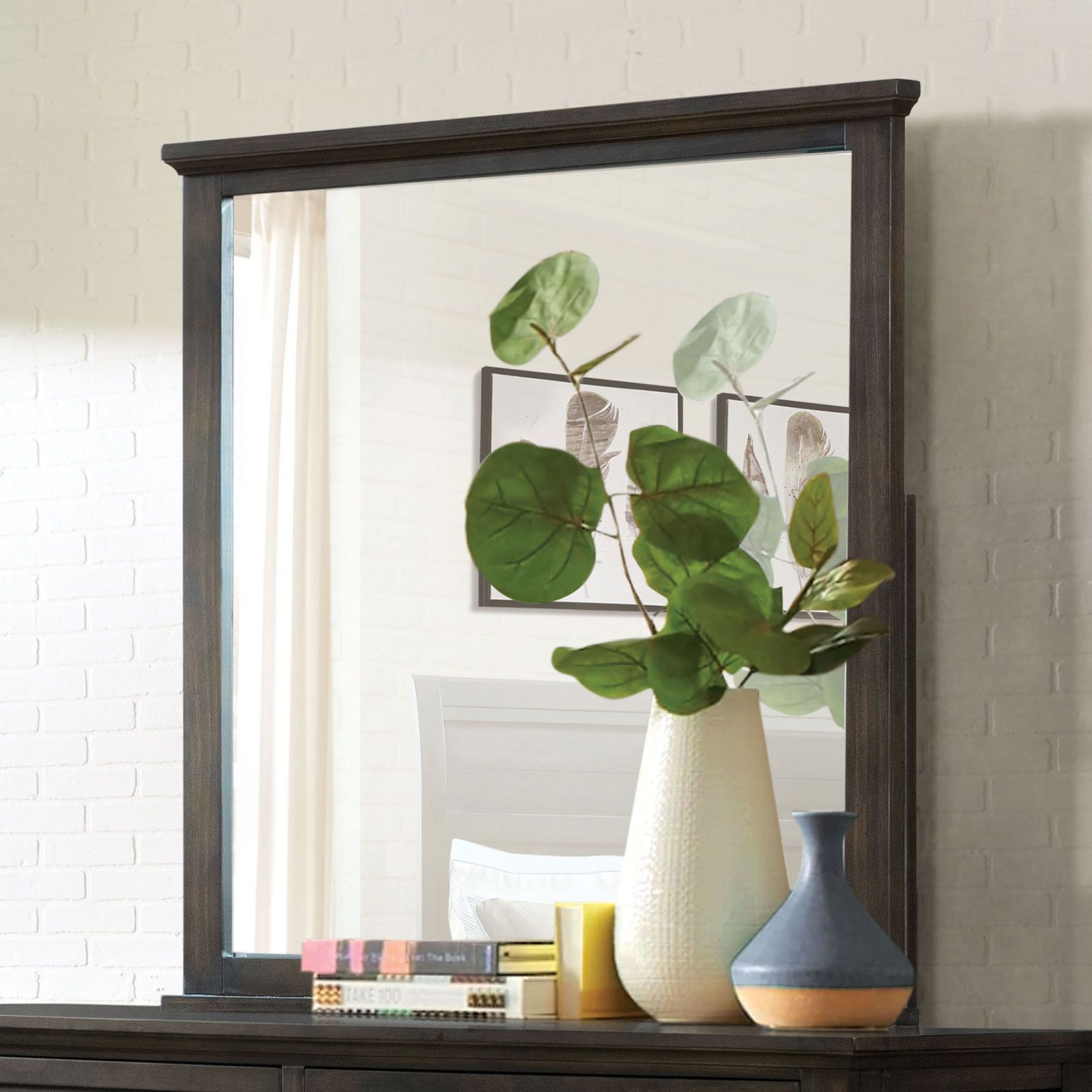 Alaina 5mm Beveled Mirror  Walnut