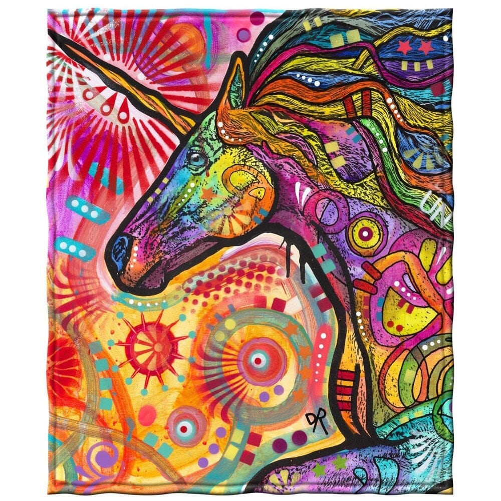 Unicorn Super Soft Plush Fleece Throw Blanket by Dean Russo