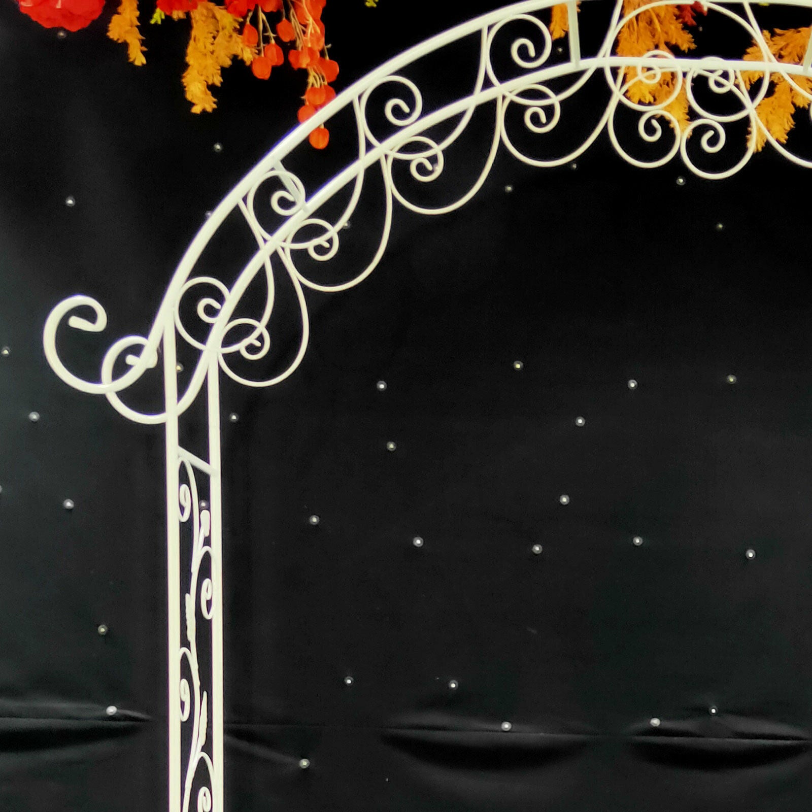 White Metal Garden Arbor for Garden Center,  7.7 Ft Tall Wedding Arch for Wedding Party Decor