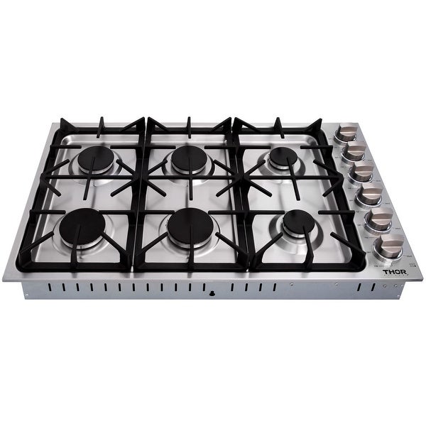 36 Inch Professional Drop-In Gas Cooktop with Six Burners