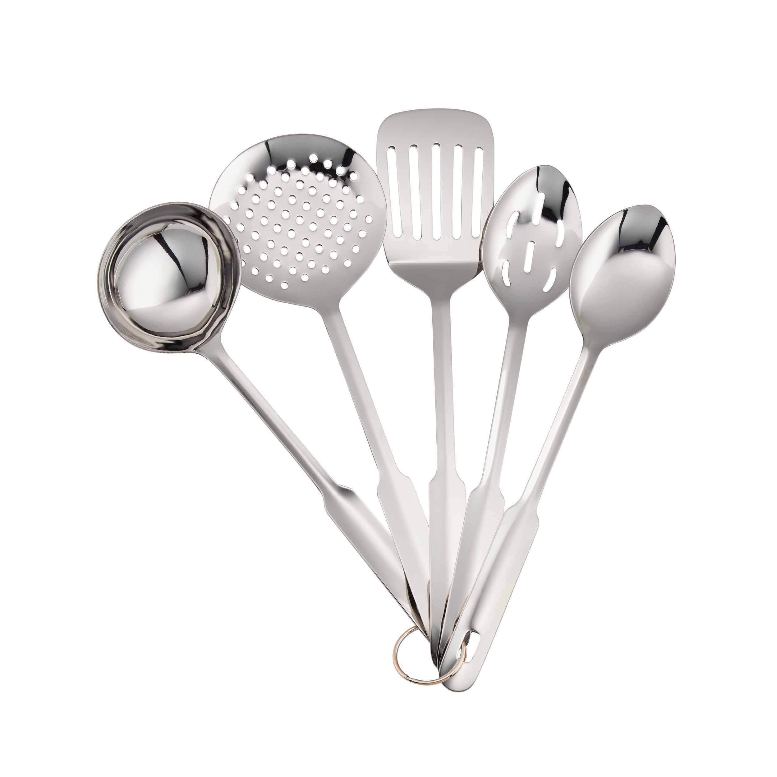 Amco 5 Piece Stainless Steel Kitchen Utensil Set,Dishwasher Safe