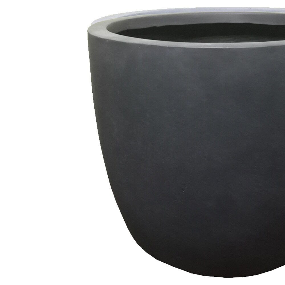 Durx litecrete Lightweight Concrete Modern Seamless Round Cement Color Planter Large   13.8'x13.8'x11.8'