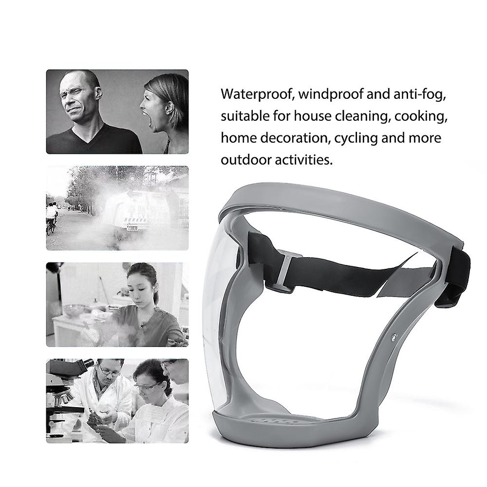 Full Face Shield Clear Protective Face Cover Anti Fog Waterproof Windproof Breathable Safety Face Shield Built-in Anti Pm2.5 Filter For Work Cleaning