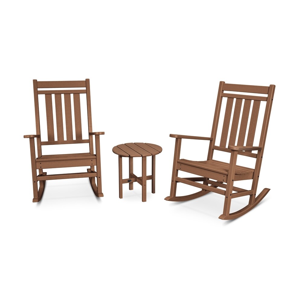 POLYWOOD Estate 3 Piece Porch Rocking Chair Set