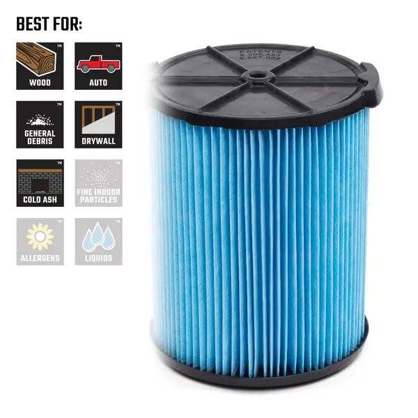 Craftsman CMXZVBE38751 Fine Dust Wet/Dry Vac Filter for 5 to 20 Gallon Shop Vacuums