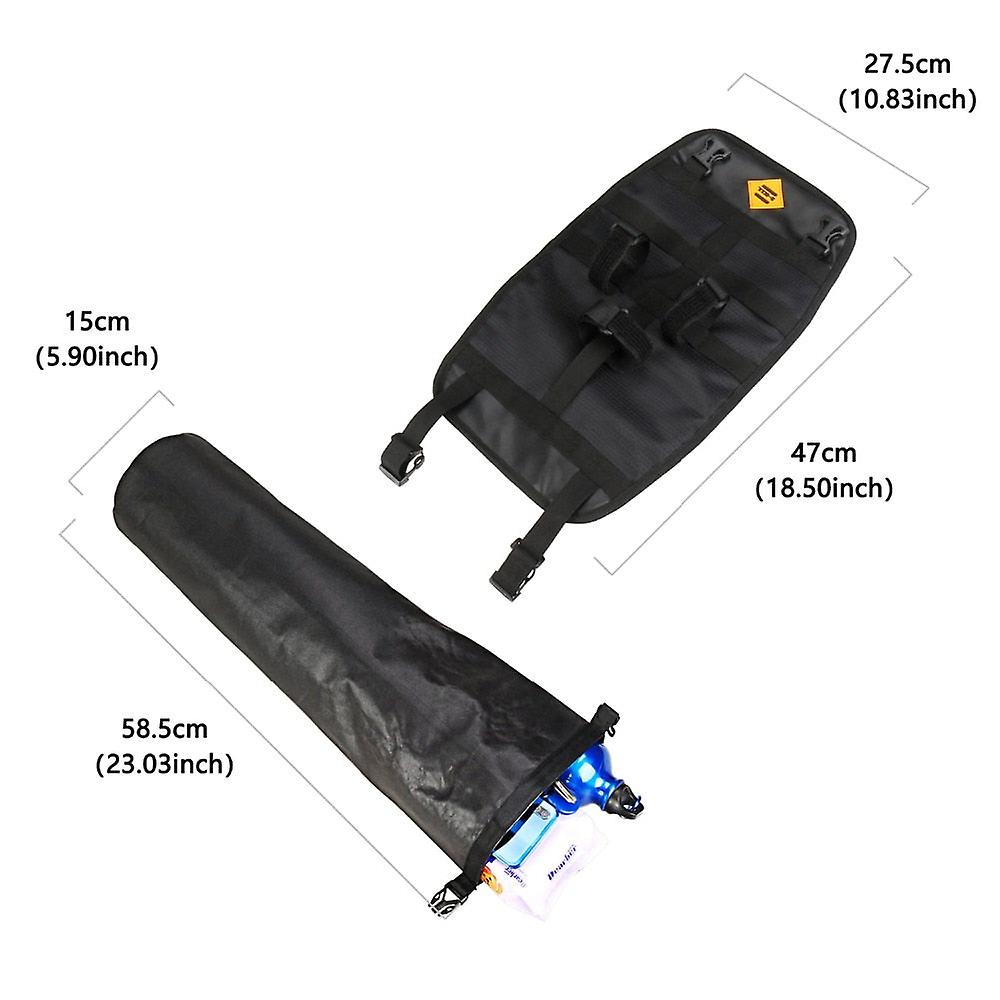 Waterproof bike front frame handlebar tube bag